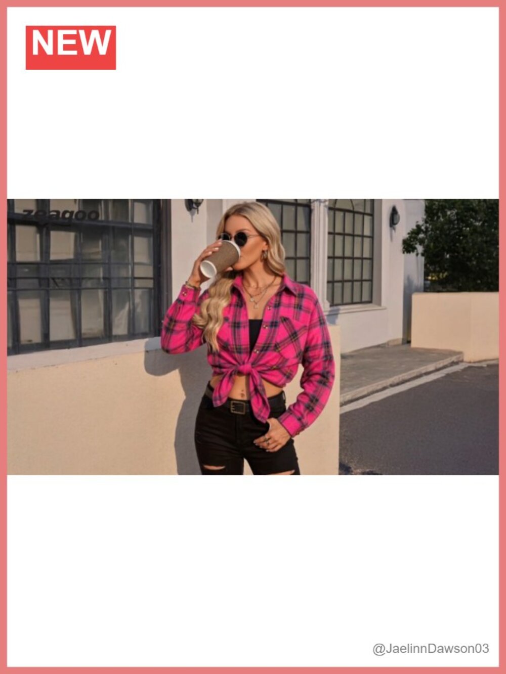Women's Plaid Flannel Button Down Shirt Long Sleeve Casual Fall Top - Picture 6 of 6